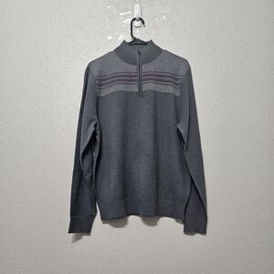 Nicklaus Golf Sweater Mens Medium Gray 1/4 Zip Wool Blend Pullover